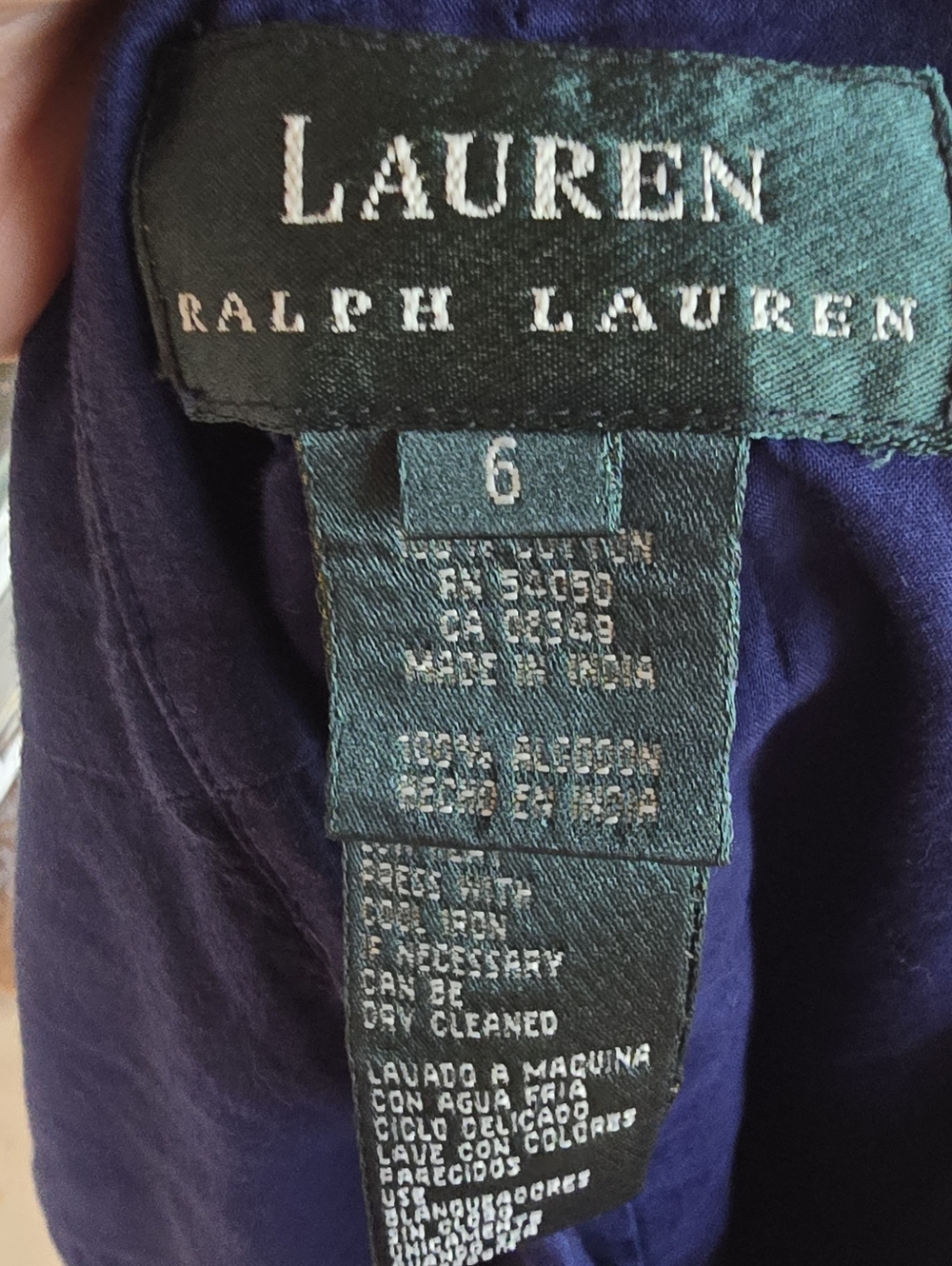 Lauren Ralph Lauren Navy Eyelet Skirt  Size 6  Feminine Classic Ruffle Hem - Picture 3 of 3